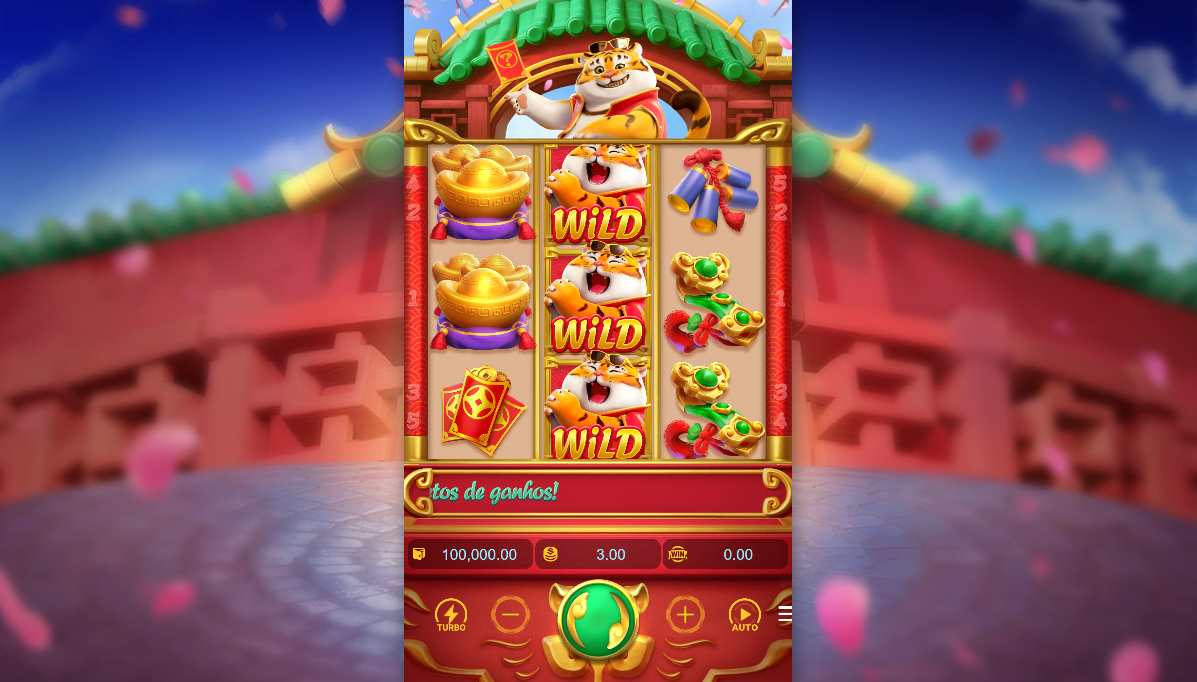 Fortune Tiger slot game showing winning combination with Wild symbols